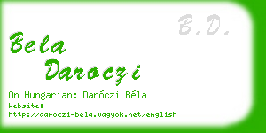 bela daroczi business card