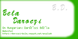 bela daroczi business card